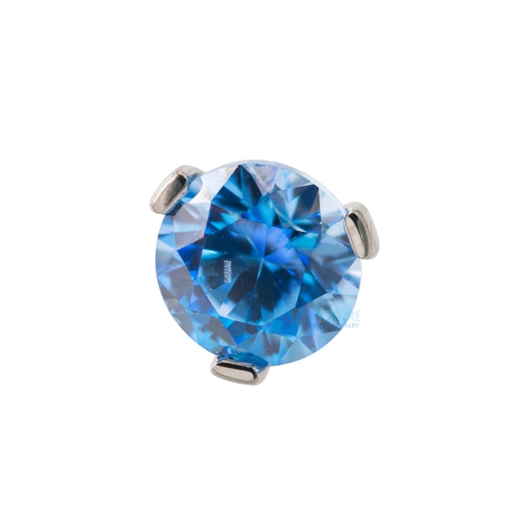 threadless: 4mm 3 Prong-Set Round Faceted Gem End