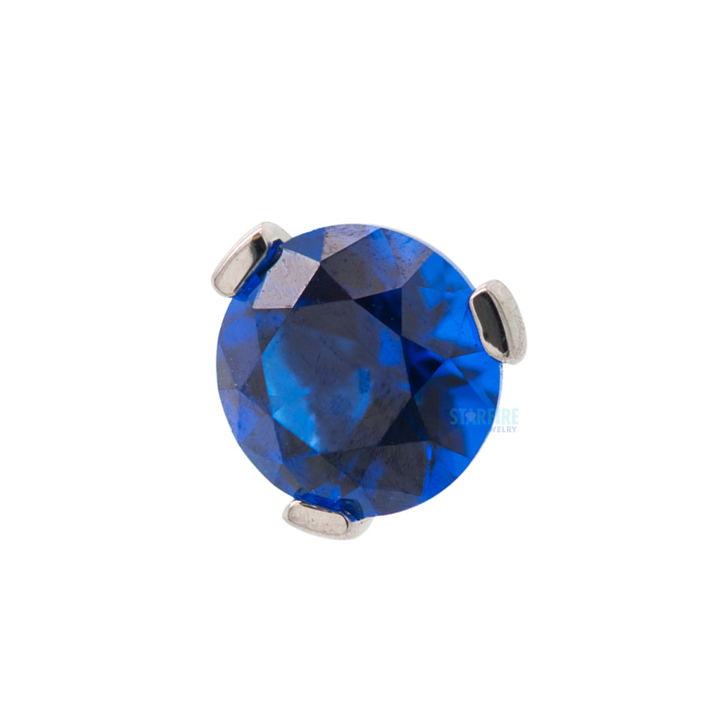 threadless: 4mm 3 Prong-Set Round Faceted Gem End