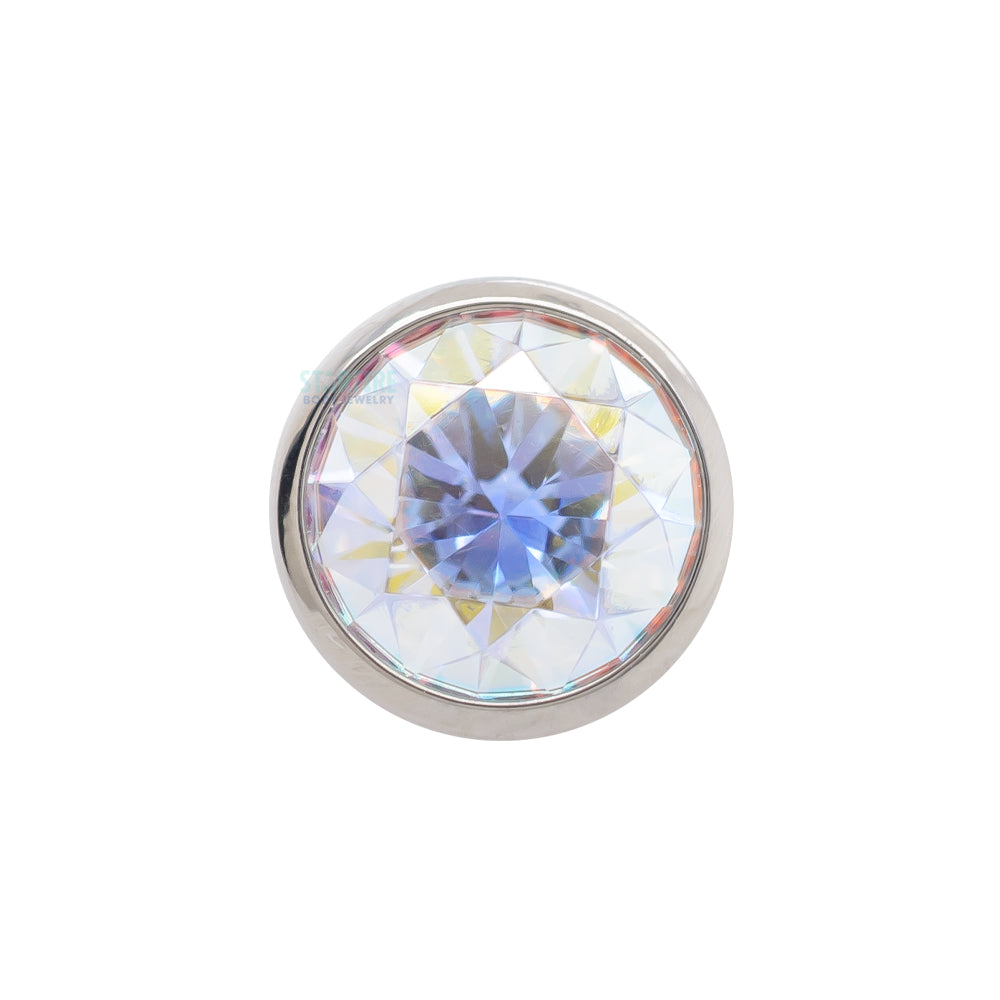 threadless: Bezel-Set Round Faceted Gem End