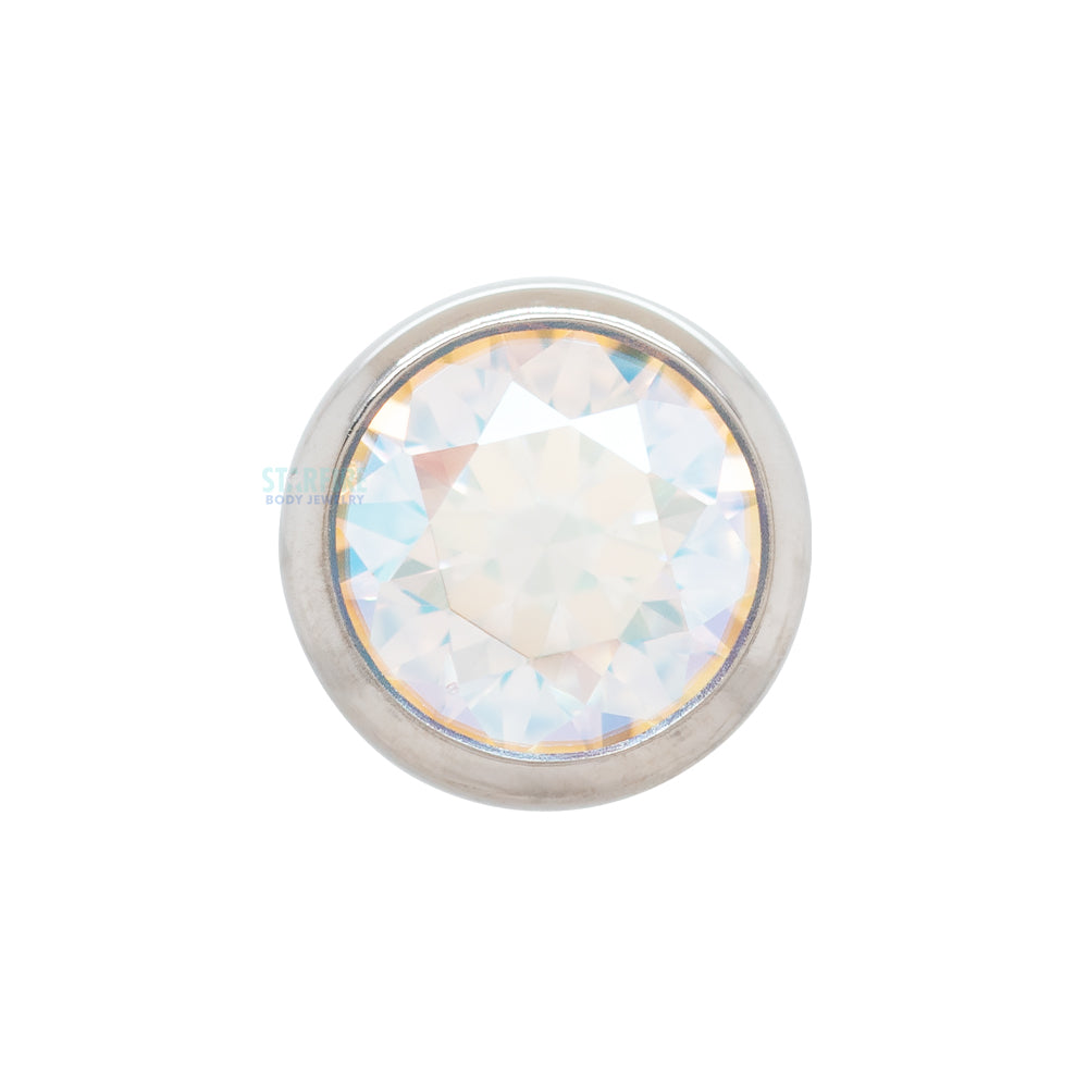 threadless: 3mm Bezel-Set Round Faceted Gem End