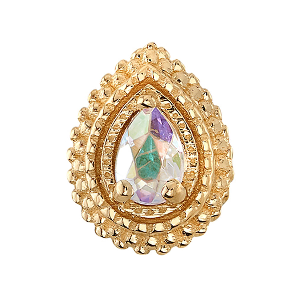 threadless: Afghan Pear Pin in Gold with Mercury Mist Topaz