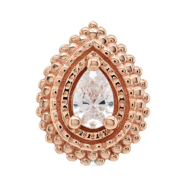 threadless: Afghan Pear Pin in Gold with White CZ