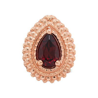 Afghan Pear Threaded End in Gold with Garnet