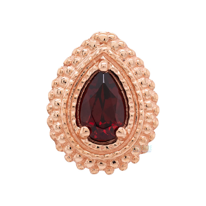 threadless: Afghan Pear Pin in Gold with Garnet