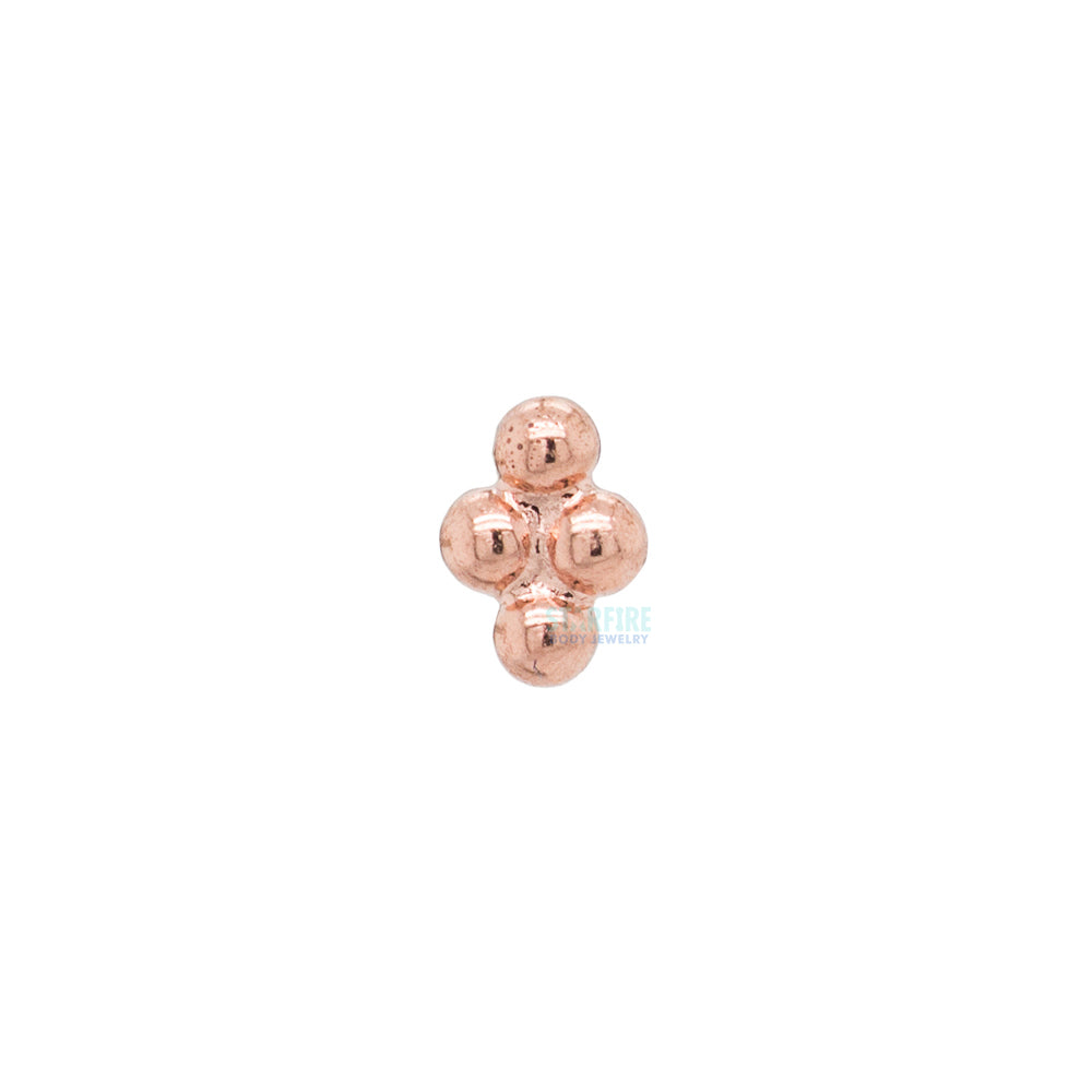 Quad Bead Cluster Threaded End in Gold