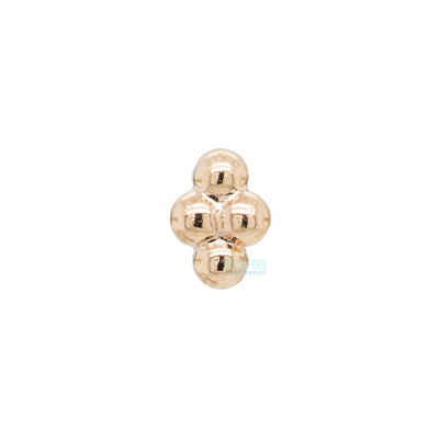 Quad Bead Cluster Threaded End in Gold