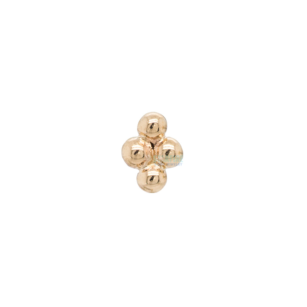 Quad Bead Cluster Threaded End in Gold