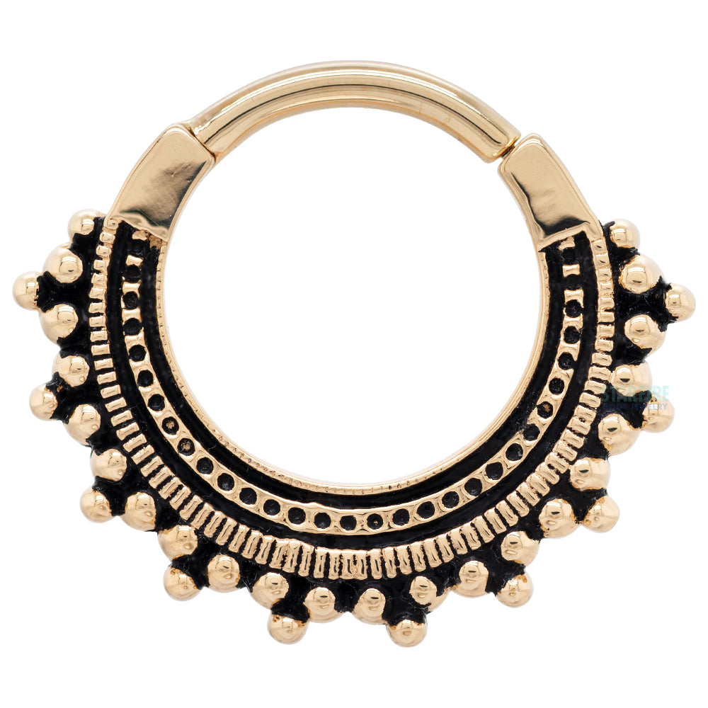 "Afghan" ( Antiqued Finish ) Hinge Ring in Gold & Platinum