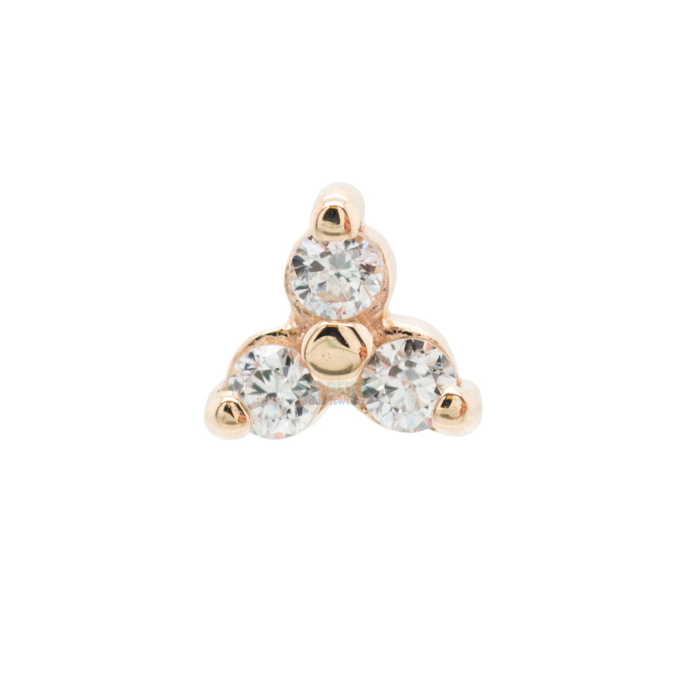 threadless: Tri Prong Cluster Pin in Gold & Platinum with White CZ's