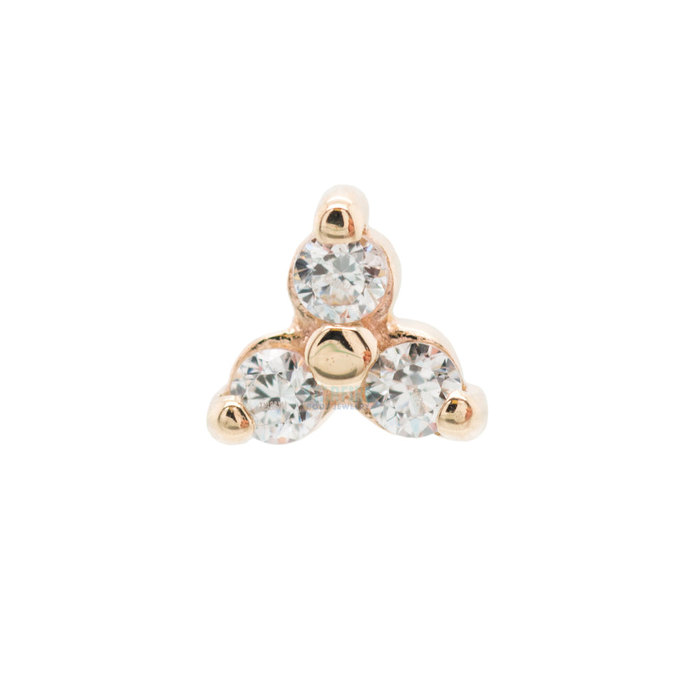 threadless: Tri Prong Cluster Pin in Gold with White CZ's