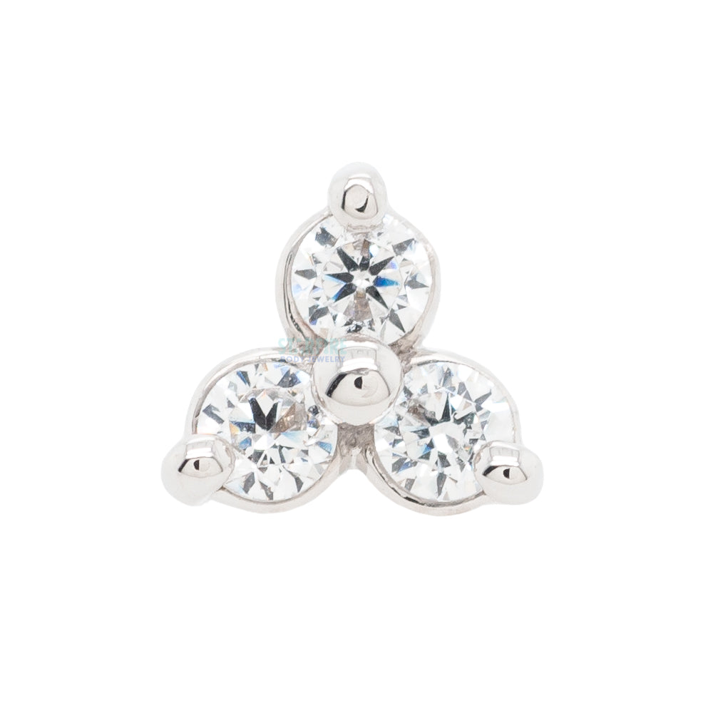 threadless: Tri Prong Cluster Pin in Gold & Platinum with White CZ's
