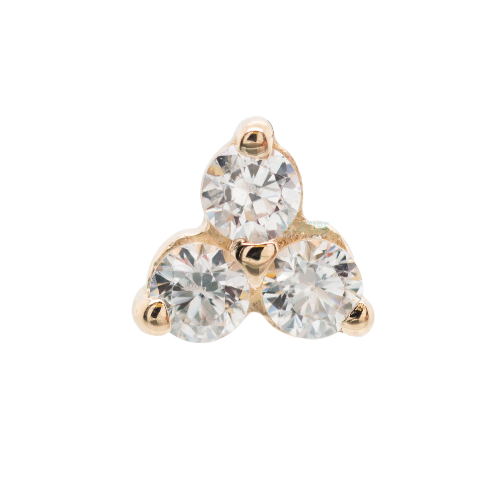 threadless: Tri Prong Cluster Pin in Gold & Platinum with White CZ's