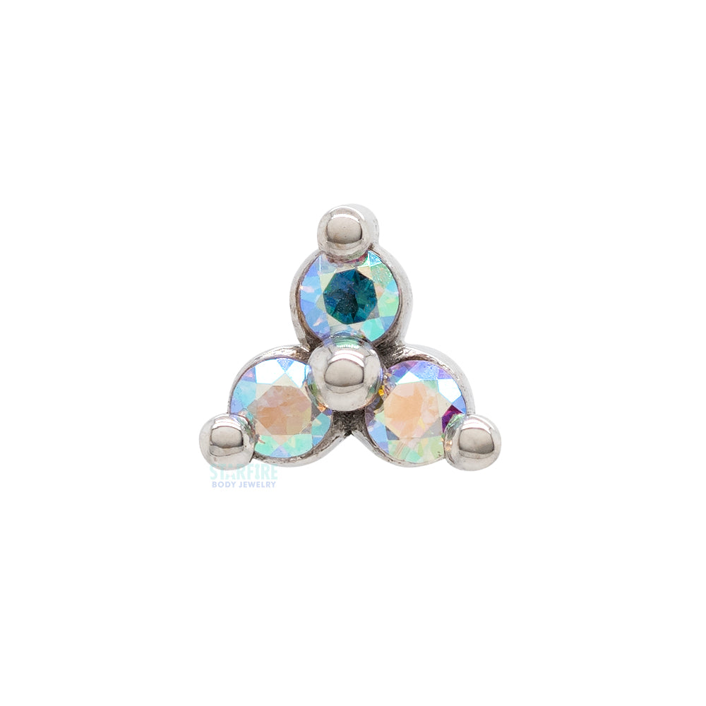 Tri Prong Cluster Threaded End in Gold with Mercury Mist Topaz