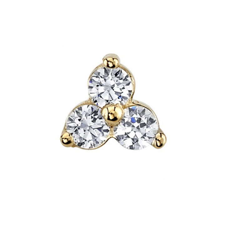 threadless: Tri Prong Cluster Pin in Gold & Platinum with DIAMONDS
