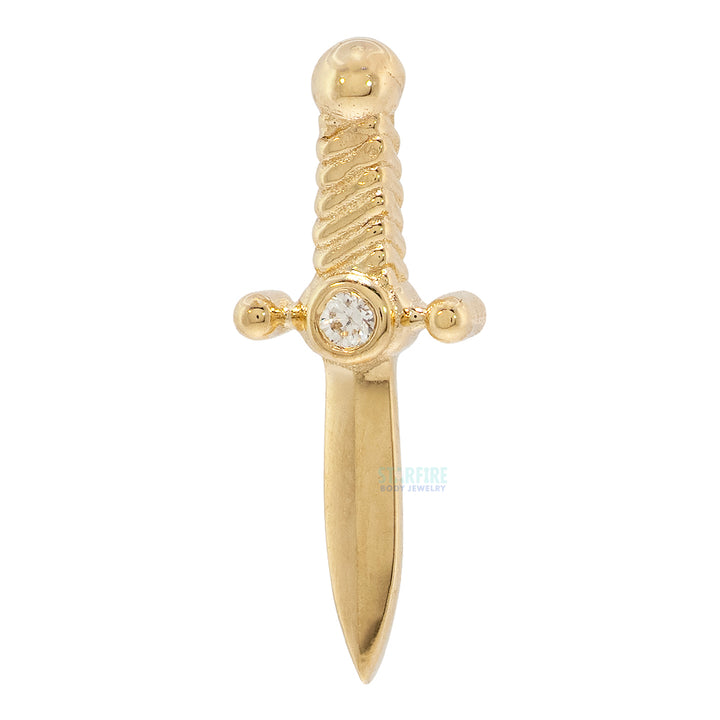 "Slasher Dagger" Threaded End in Gold & Platinum with Diamond