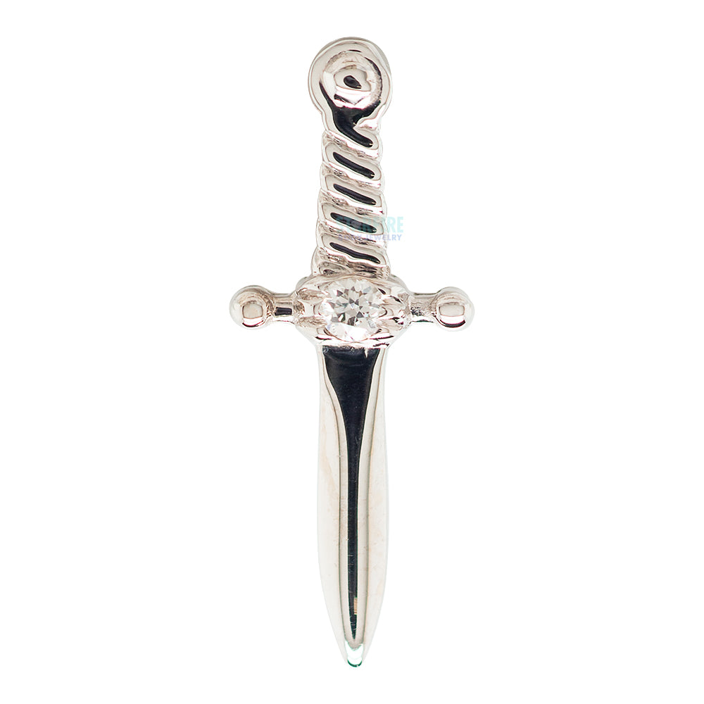 "Slasher Dagger" Threaded End in Gold & Platinum with Diamond