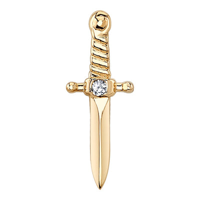 "Slasher Dagger" Threaded End in Gold with Diamond