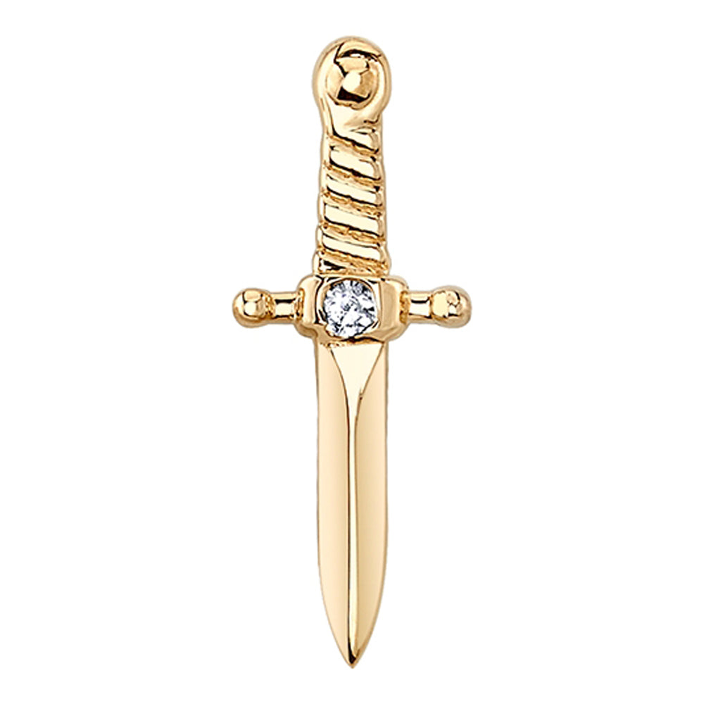 threadless: "Slasher Dagger" Pin in Gold with DIAMOND