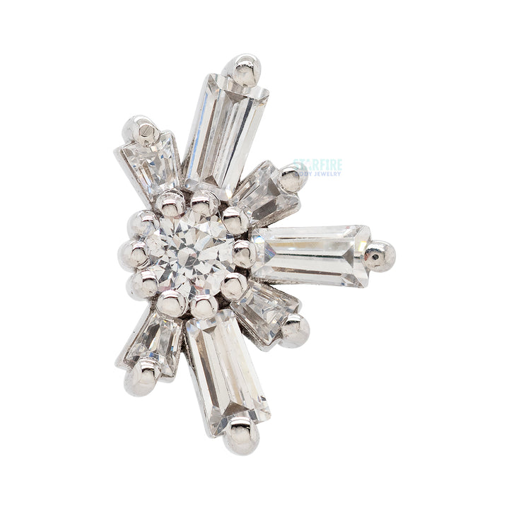 "Half Mininova" & "Half Supernova" Threaded End in Gold with White CZ's