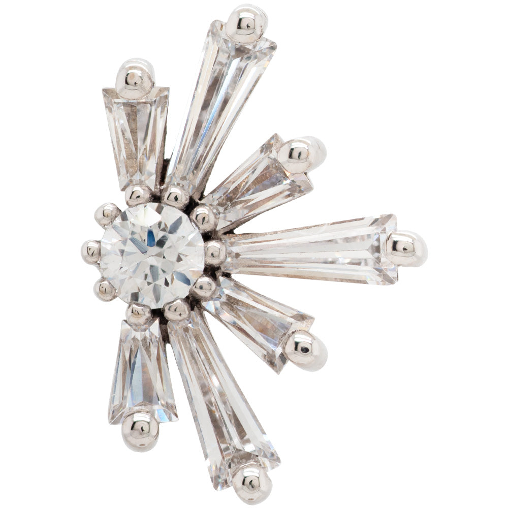 "Half Mininova" & "Half Supernova" Threaded End in Gold with White CZ's