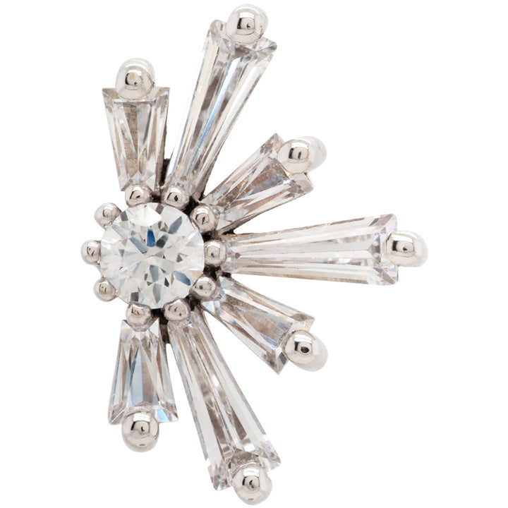 "Half Mininova" & "Half Supernova" Threaded End in Gold with White CZ's