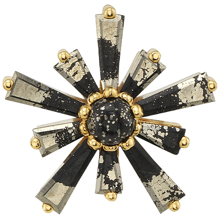 "Supernova" Threaded End in Gold & Platinum with Pyrite