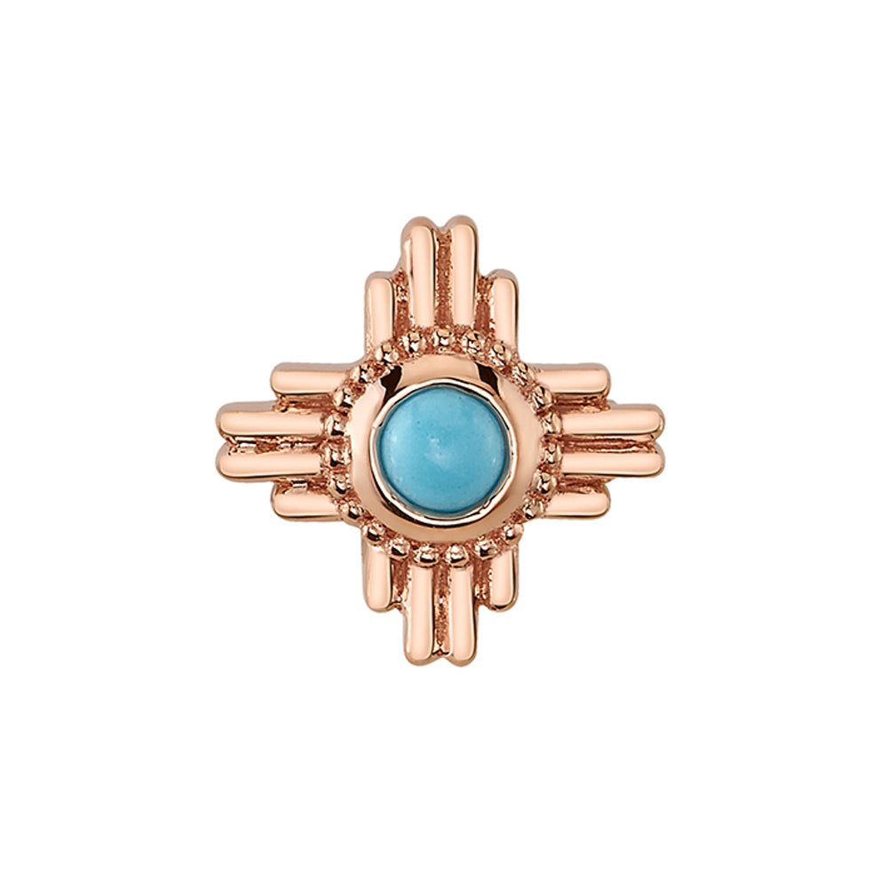 "Zia" Threaded End in Gold with Turquoise