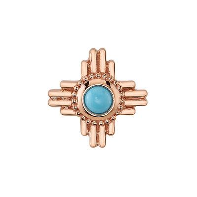 "Zia" Threaded End in Gold with Turquoise