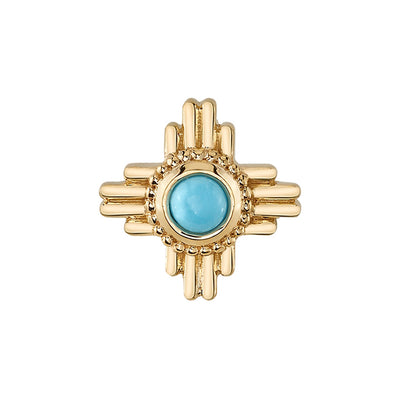 "Zia" Threaded End in Gold with Turquoise