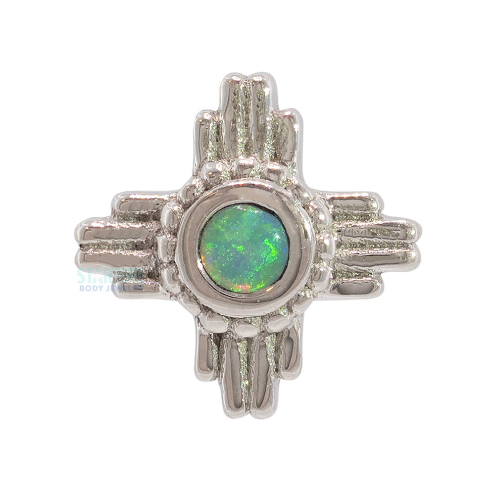 threadless: "Zia" Pin in Gold with Genuine White Opal