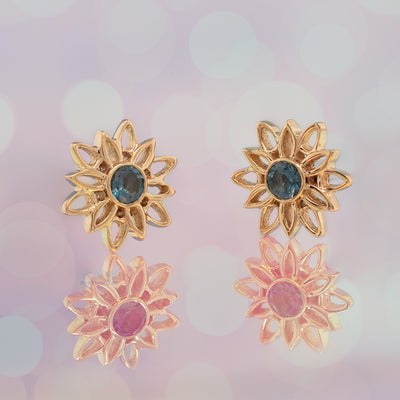 "Marisol" Threaded End in Gold with London Blue Topaz