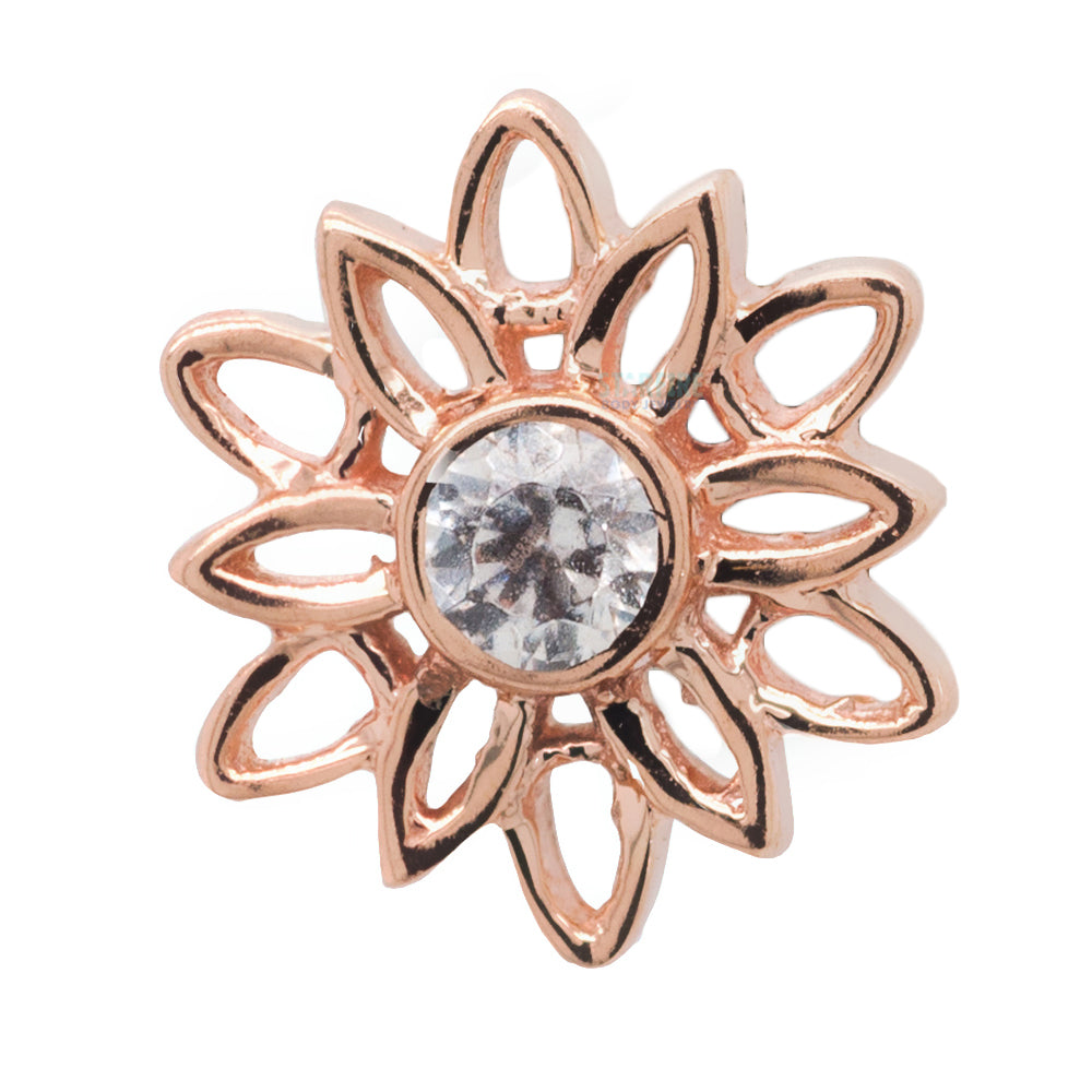 "Marisol" Threaded End in Gold with White CZ
