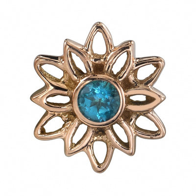 "Marisol" Threaded End in Gold with Swiss Blue Topaz
