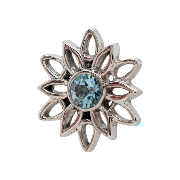 "Marisol" Threaded End in Gold with Swiss Blue Topaz