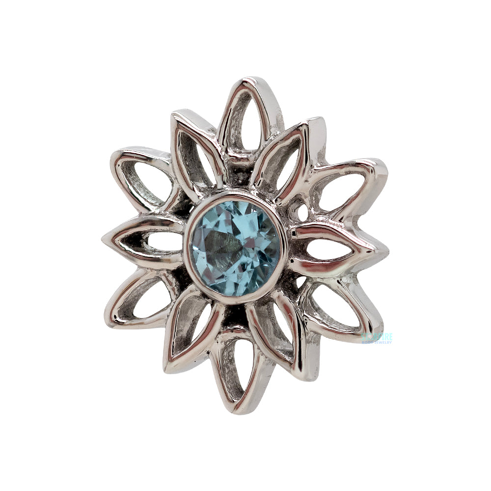 "Marisol" Threaded End in Gold with Swiss Blue Topaz