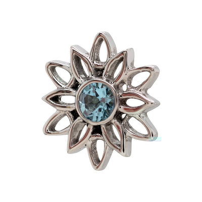 "Marisol" Threaded End in Gold with Swiss Blue Topaz
