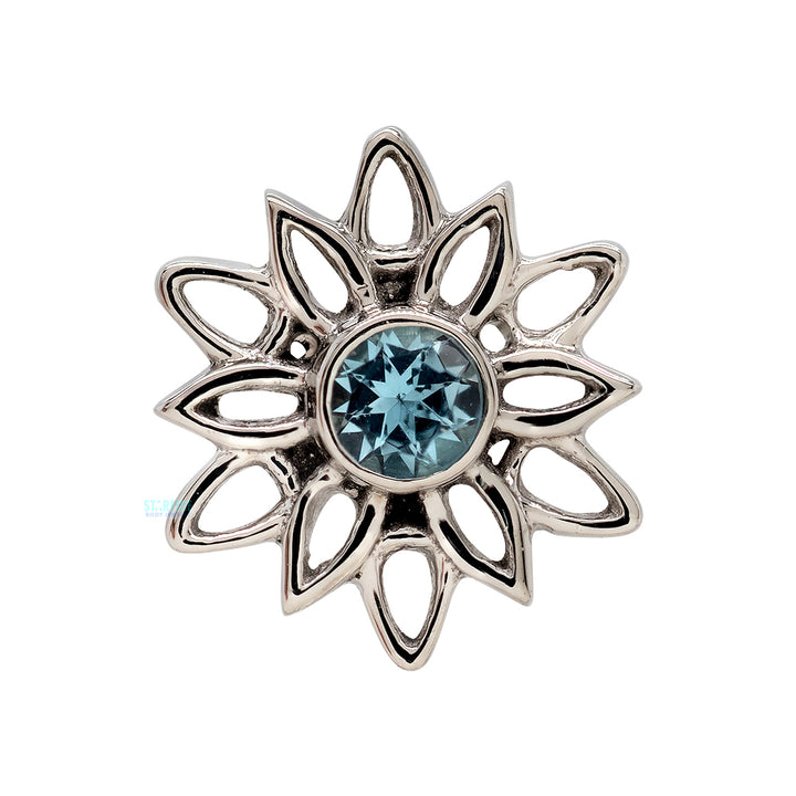 "Marisol" Threaded End in Gold with Swiss Blue Topaz