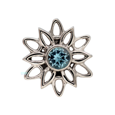 "Marisol" Threaded End in Gold with Swiss Blue Topaz