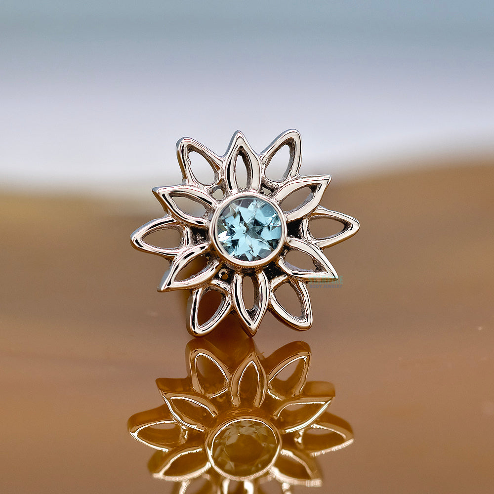 "Marisol" Threaded End in Gold with Swiss Blue Topaz