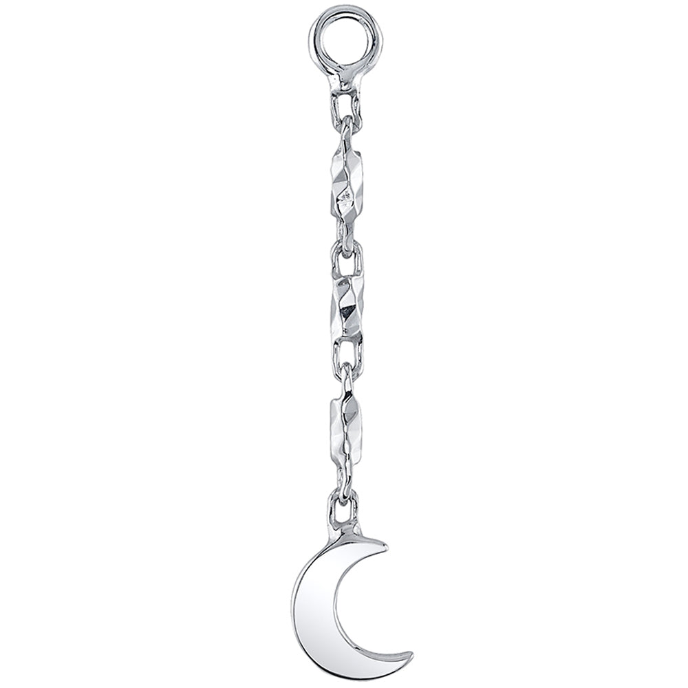 Crescent Moon Chain Charm in Gold