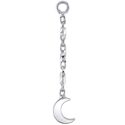 Crescent Moon Chain Charm in Gold