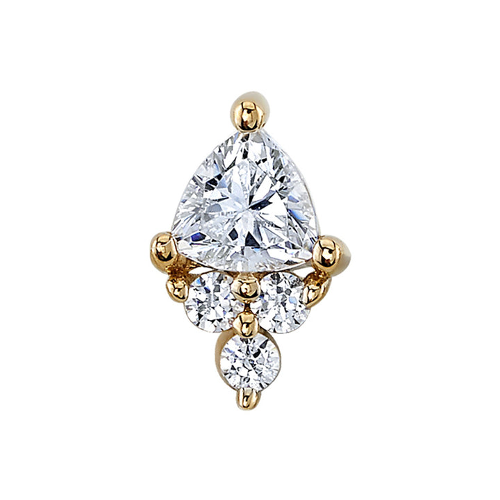 "Tau" Threaded End in Gold with Diamonds