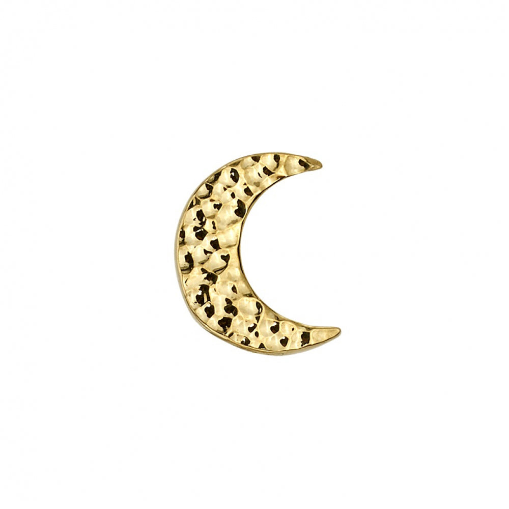 threadless: Hammered Crescent Moon Pin in Gold