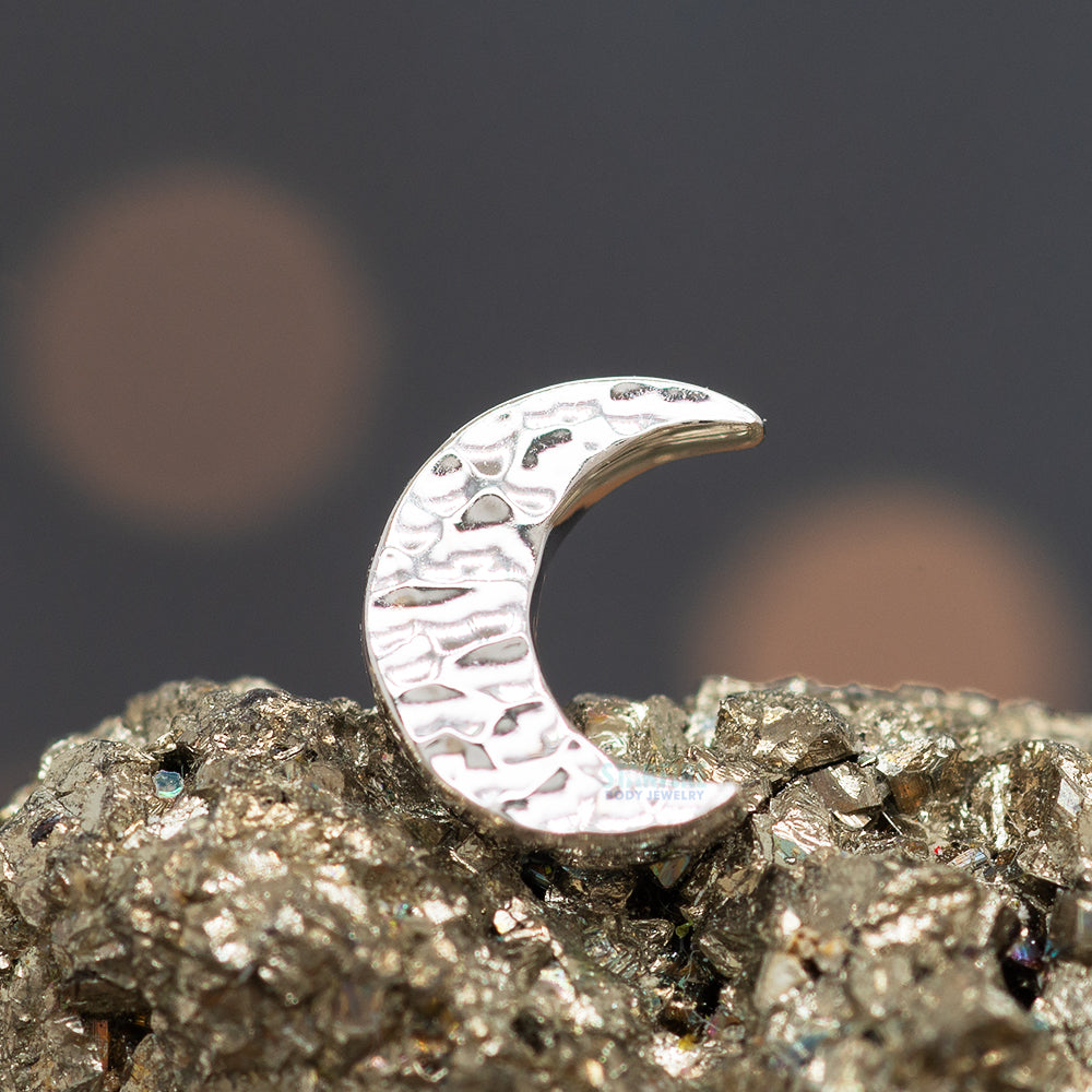 threadless: Hammered Crescent Moon Pin in Gold