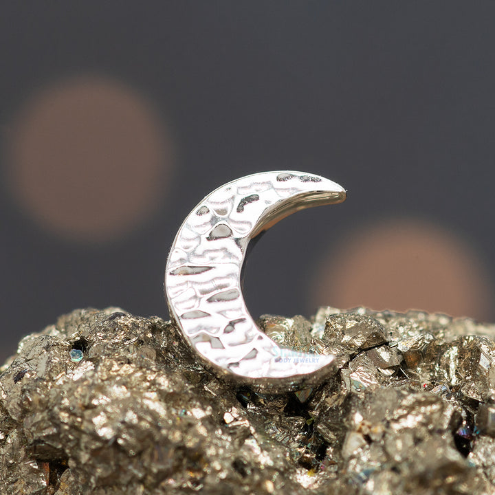 threadless: Hammered Crescent Moon Pin in Gold