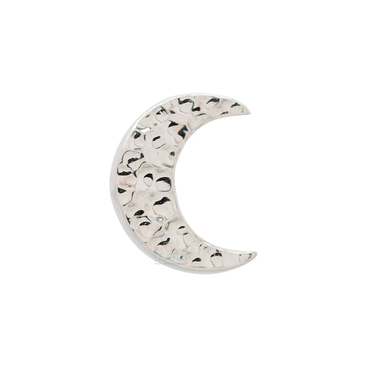Hammered Crescent Moon Threaded End in Gold