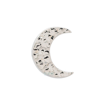 Hammered Crescent Moon Threaded End in Gold