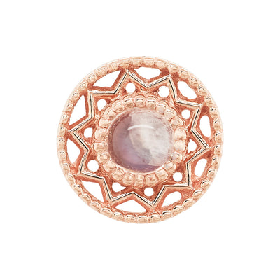 "Bandera" Threaded End in Gold with Rainbow Moonstone
