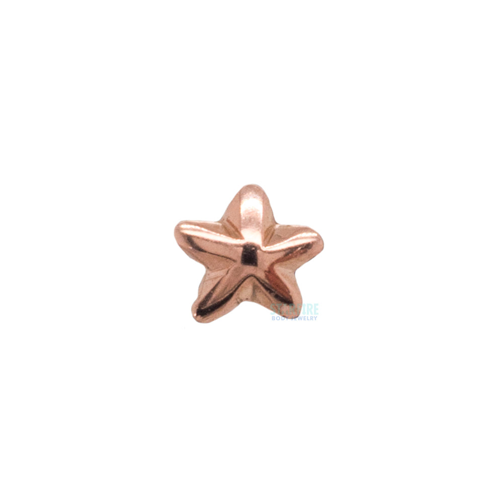 Beveled Star Threaded End in Gold