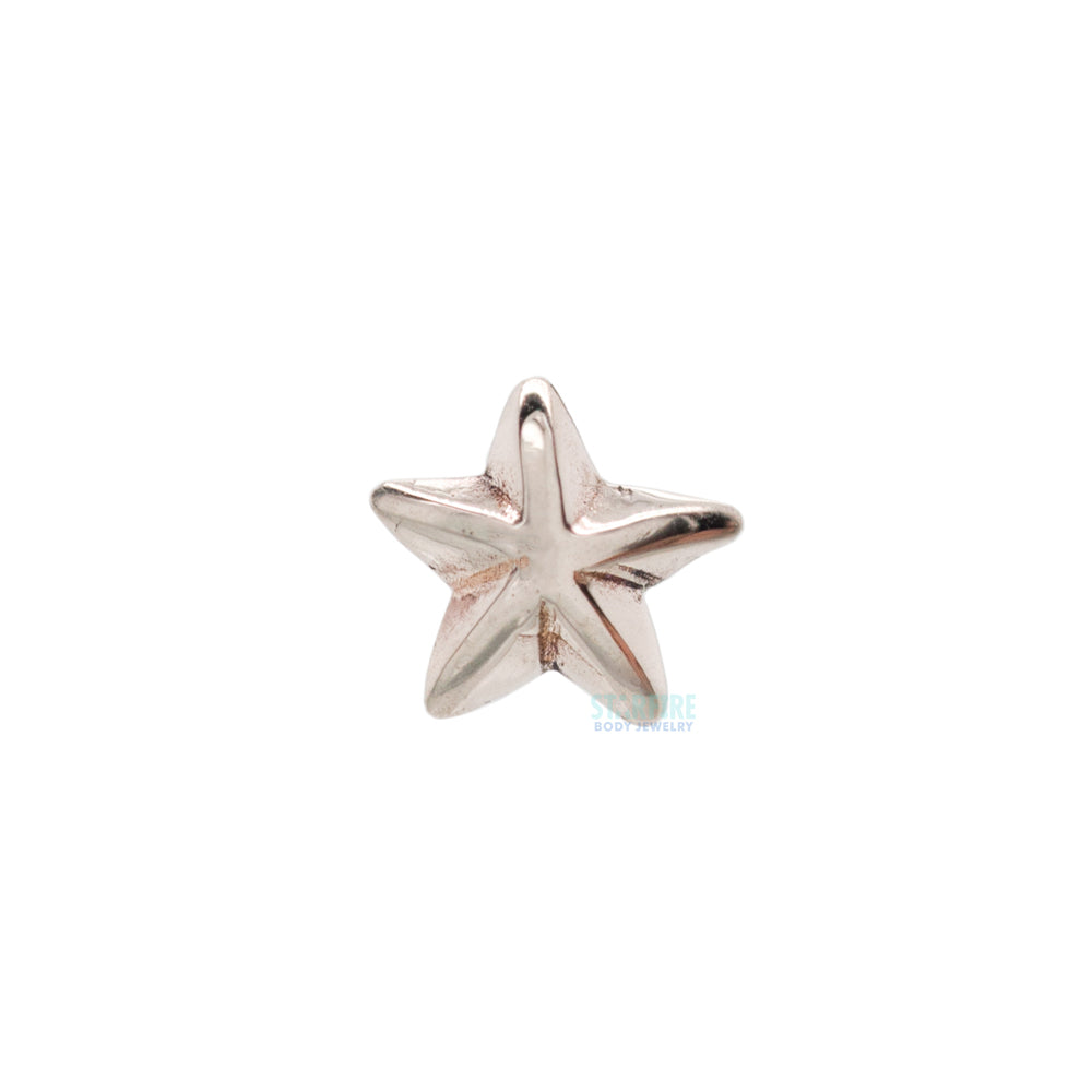 Beveled Star Threaded End in Gold